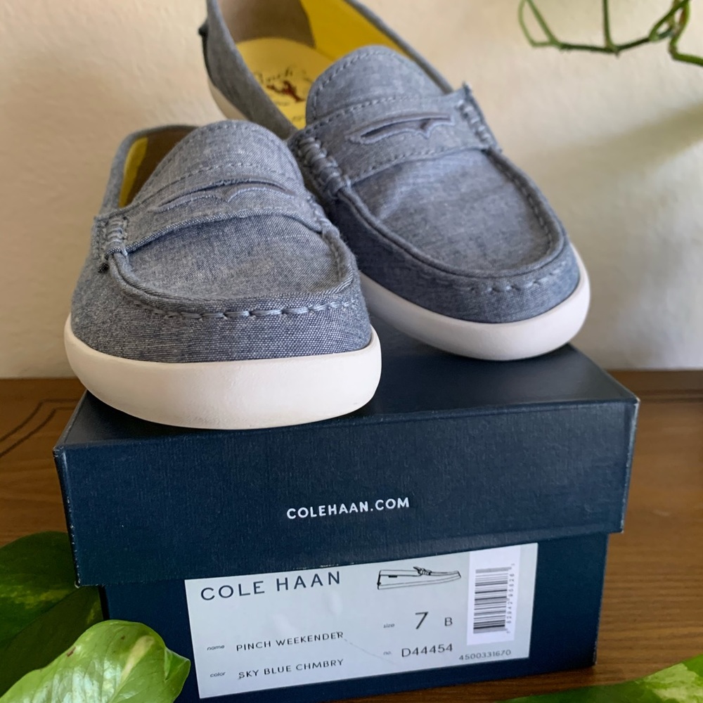 Sky blue chambray Pinch Weekender